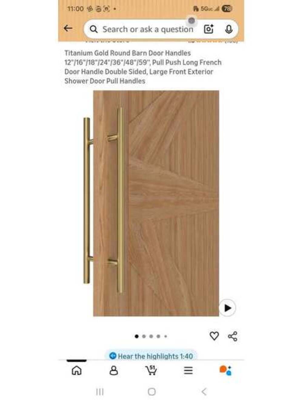 24” Gold Door Handle – Modern Pull Handle